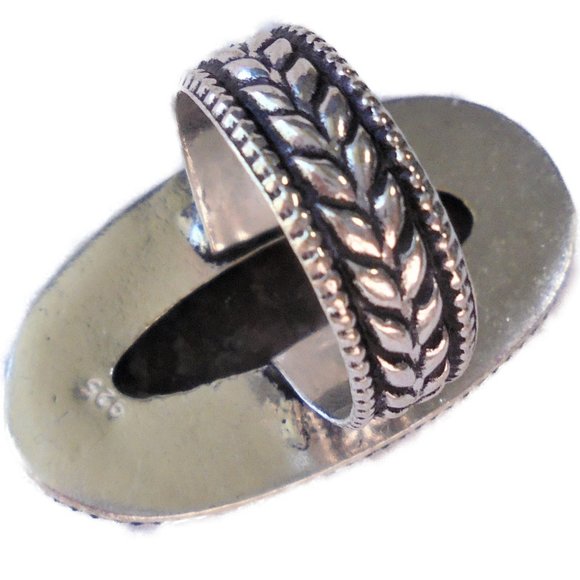 Rhodonite Ring 925 Silver size 8 natural gemstone jewelry - Picture 2 of 7